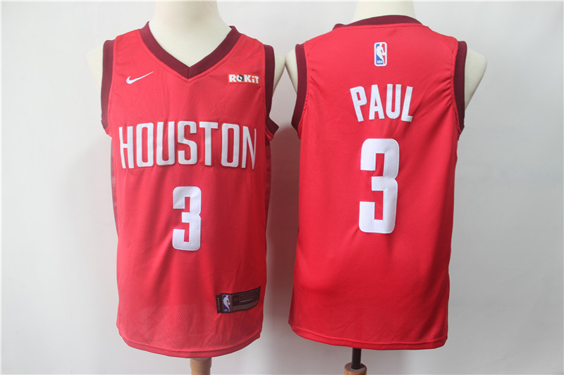 Rockets 3 Chris Paul Red 2018 19 Earned Edition  Swingman Jersey