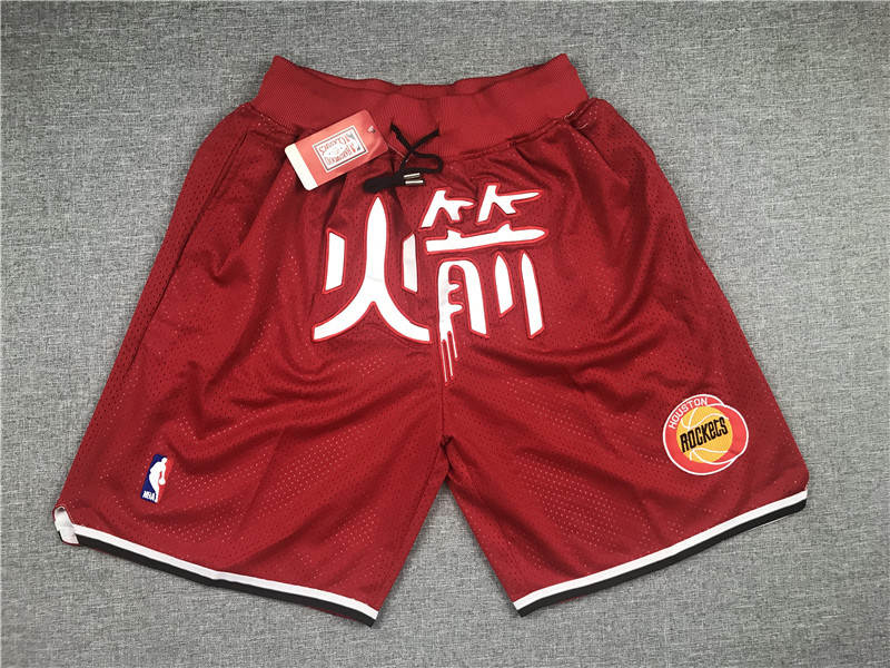 Rockets Red Just Don With Pocket Hardwood Classics Shorts