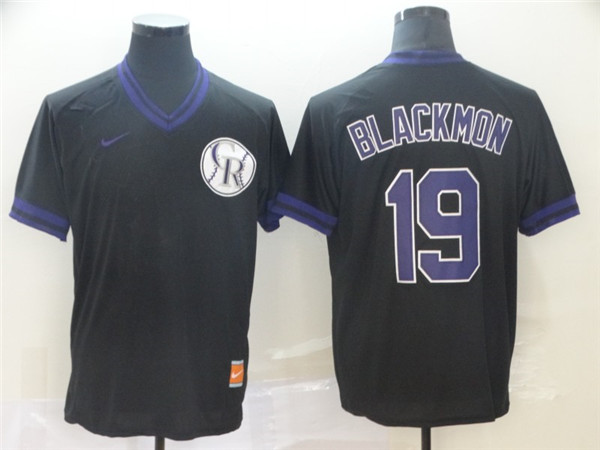 Rockies 19 Charlie Blackmon Black Throwback Jersey