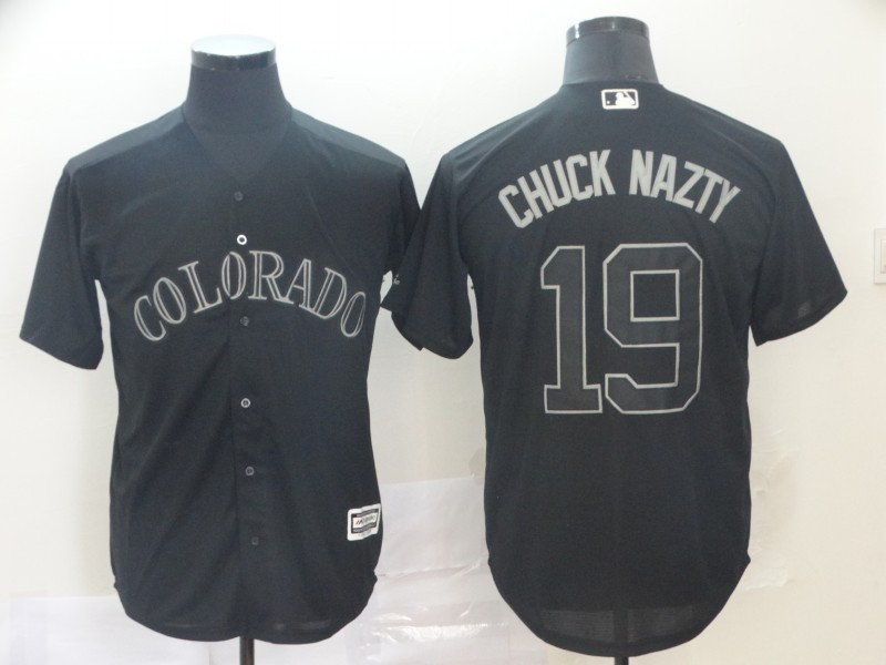 Rockies 19 Charlie Blackmon Chuck Nazty Black 2019 Players' Weekend Player Jersey