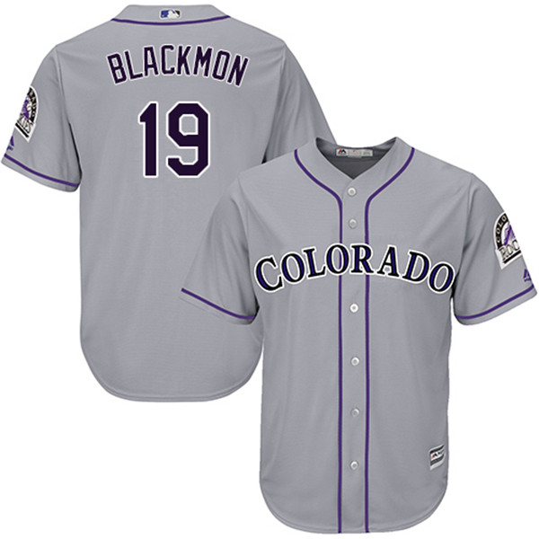 Rockies 19 Charlie Blackmon Gray Cool Base Jersey