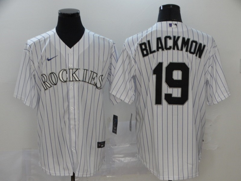 Rockies 19 Charlie Blackmon White 2020 Nike Cool Base Jersey