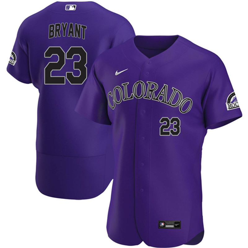 Rockies 23 Kris Bryant Purple Nike Flexbase Jersey