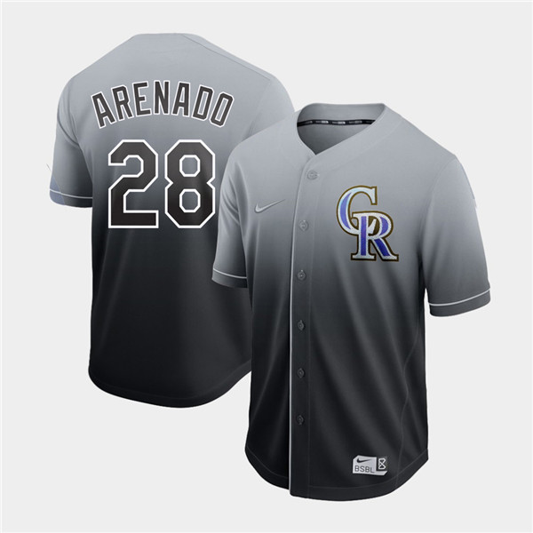 Rockies 28 Nolan Arenado Gray Drift Fashion Jersey