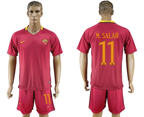 Roma 11 MSalah Red Home Soccer Club Jersey