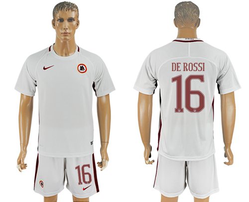 Roma 16 De Rossi Away Soccer Club Jersey