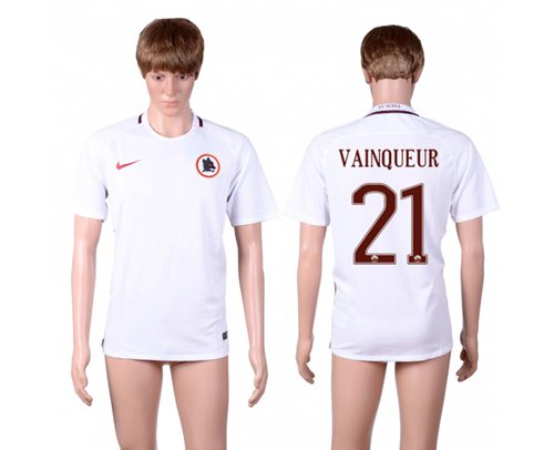 Roma 21 Vainqueur Away Soccer Club Jersey