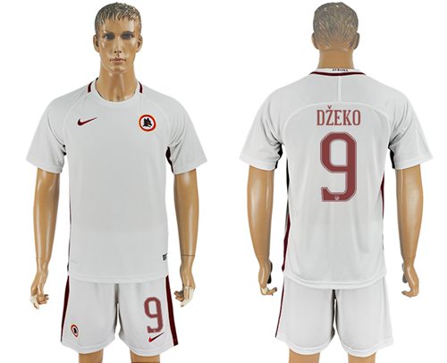 Roma 9 Dzeko Away Soccer Club Jersey