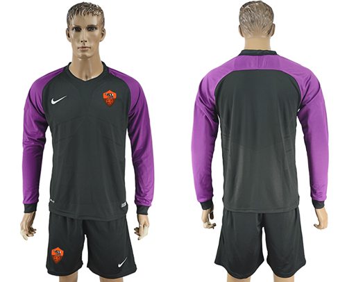 Roma Blank Black Goalkeeper Long Sleeves Soccer Club Jersey