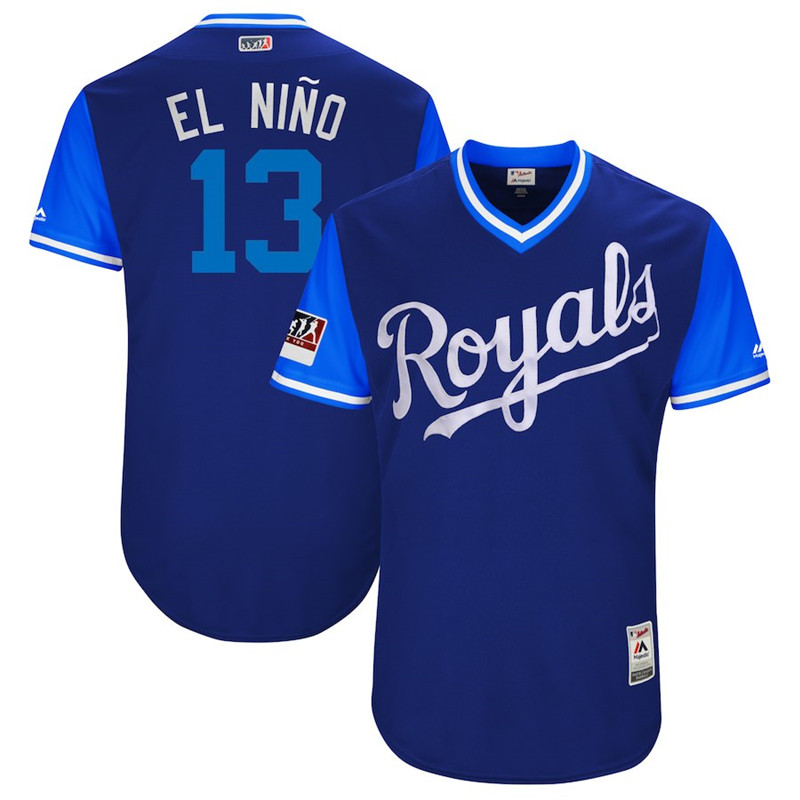 Royals 13 Salvador Perez El Nino Royal 2018 Players' Weekend Authentic Team Jersey