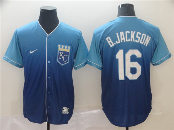 Royals 16 Bo Jackson Blue Drift Fashion Jersey