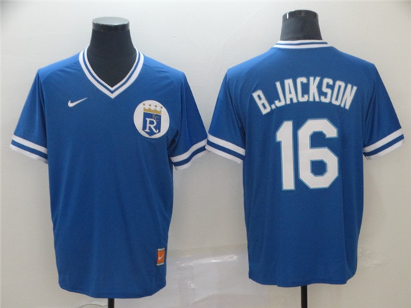 Royals 16 Bo Jackson Blue Throwback Jersey