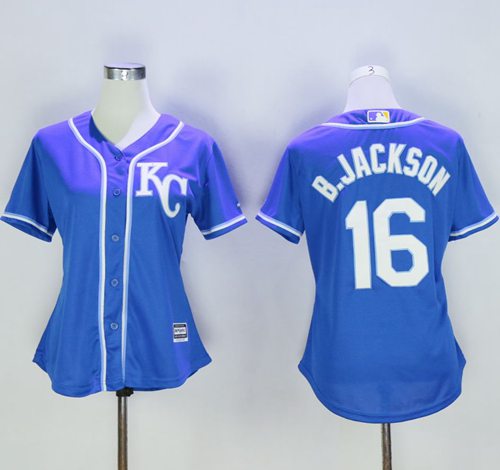 Royals 16 Bo Jackson Blue Women Alternate 2 Stitched MLB Jersey