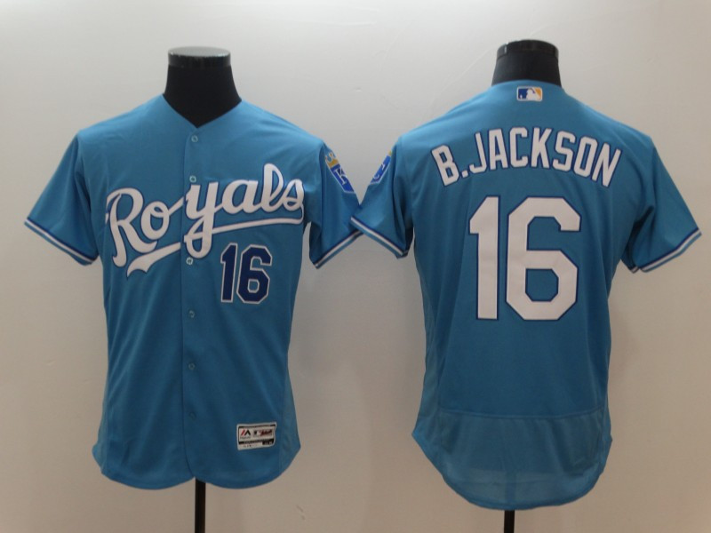 Royals 16 Bo Jackson Light Blue Flexbase Jersey