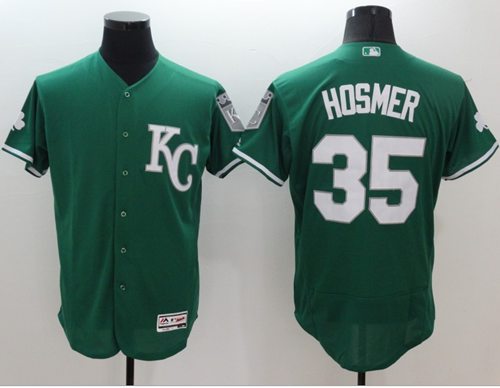 Royals 35 Eric Hosmer Green Celtic Flexbase Authentic Collection Stitched MLB Jersey