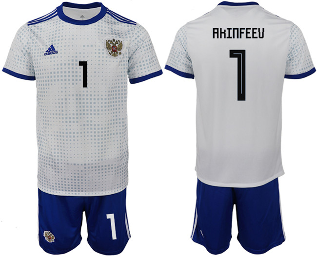 Russia 1 AKINFEEV Away 2018 FIFA World Cup Soccer Jersey