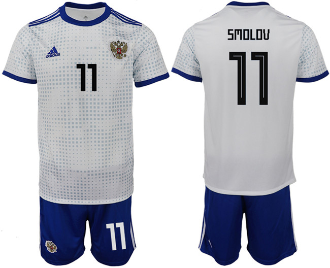 Russia 11 SMOLOV Away 2018 FIFA World Cup Soccer Jersey