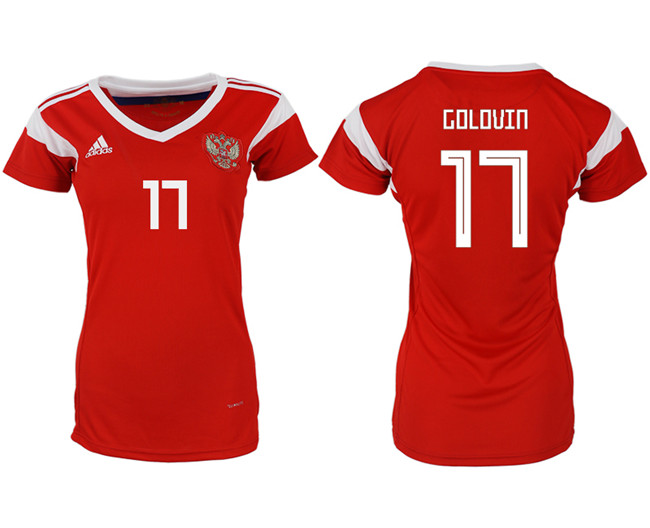 Russia 17 GOLOVIN Home Women 2018 FIFA World Cup Soccer Jersey