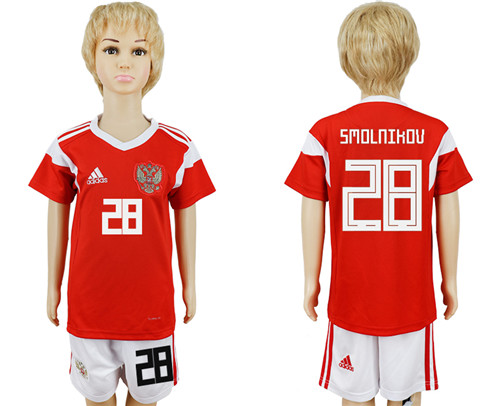 Russia 28 SMOLNIKOV Youth 2018 FIFA World Cup Soccer Jersey