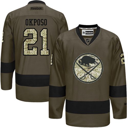 Sabres 21 Kyle Okposo Green Salute to Service Stitched NHL Jersey