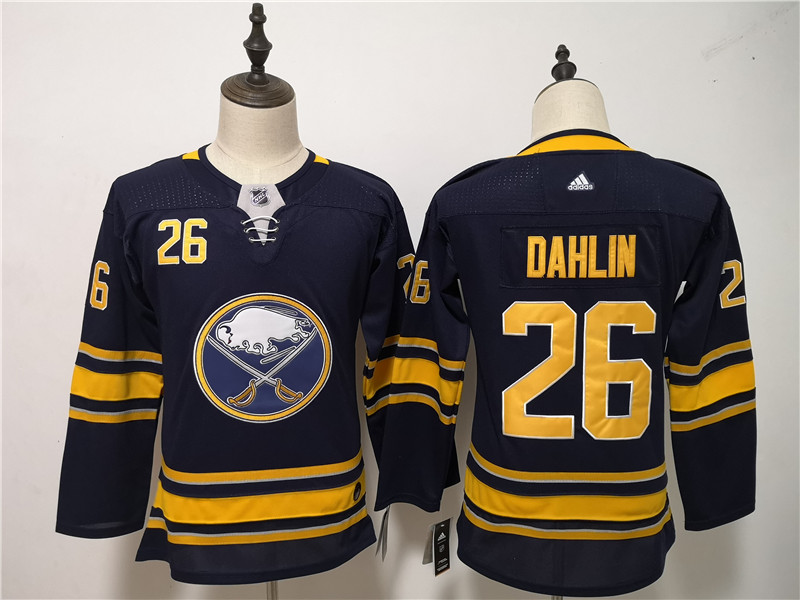 Sabres 26 Rasmus Dahlin Navy Women  Jersey