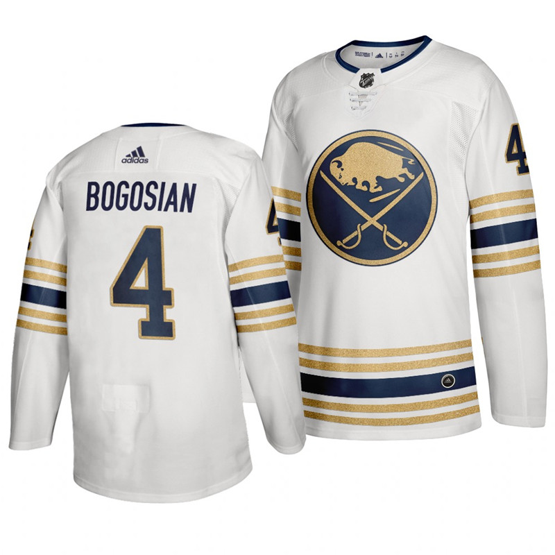 Sabres 4 Zach Bogosian White 50th anniversary Adidas Jersey