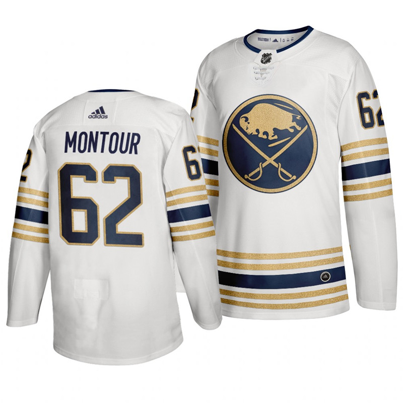 Sabres 62 Brandon Montour White 50th anniversary Adidas Jersey