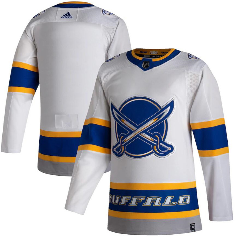 Sabres Blank White 2020 21 Reverse Retro Adidas Jersey