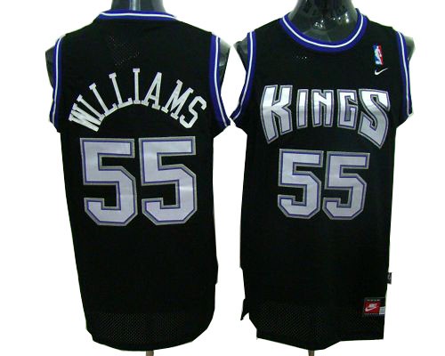 Sacramento Kings 55 WILLIAMS black NBA jerseys