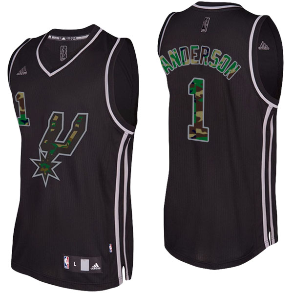 San Antonio Spurs Kyle Anderson Camo Fashion Swingman Black Jersey