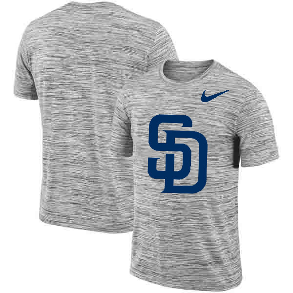 San Diego Padres  Heathered Black Sideline Legend Velocity Travel Performance T Shirt