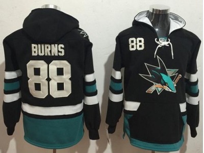 San Jose Sharks 88 Brent Burns Black Name and Number Pullover NHL Hoodie