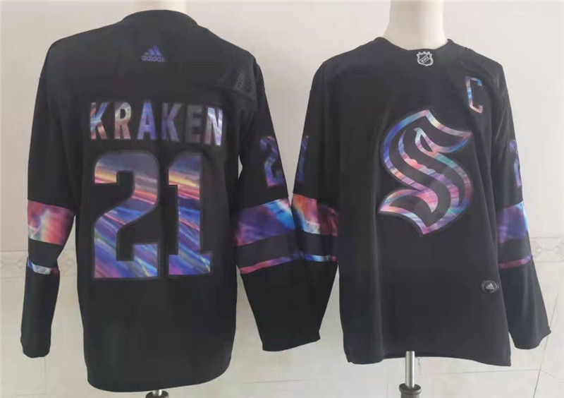 Seattle Kraken 21 Kraken Black Adidas Jersey