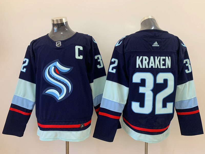 Seattle Kraken 32 Kraken Navy Adidas Jersey