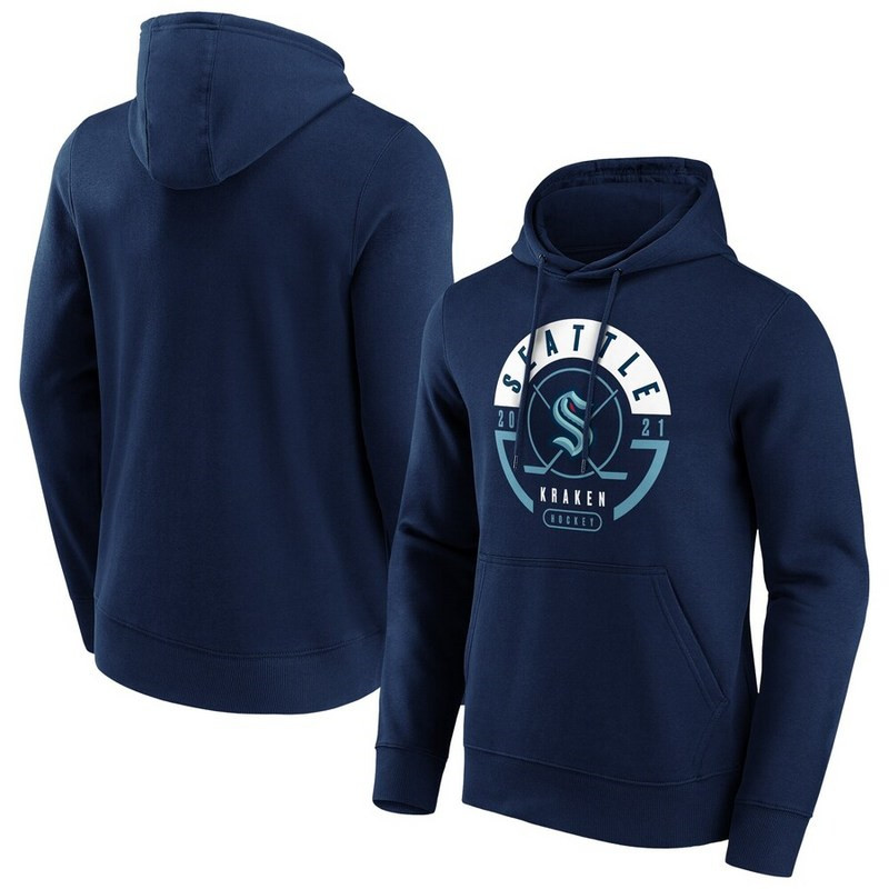 Seattle Kraken Fanatics Branded Block Party Hoodie Navy Mens