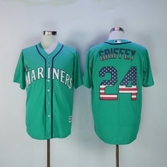Seattle Mariners 24 Ken Griffey USA Flag Fashion MLB Jersey