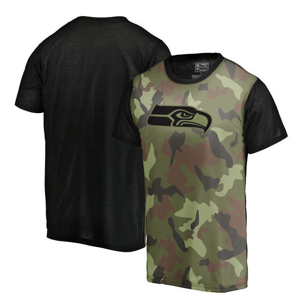 Seattle Seahawks Camo NFL Pro Line by Fanatics Branded Blast Sublimated T Shirt