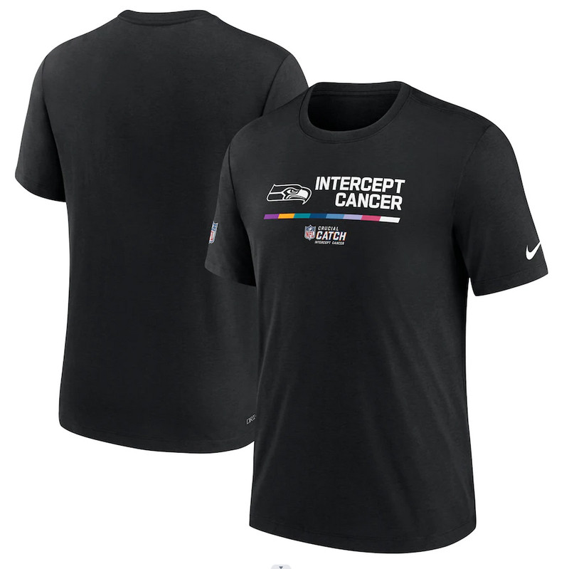 Seattle Seahawks Nike 2022 NFL Crucial Catch Performance T Shirt Black