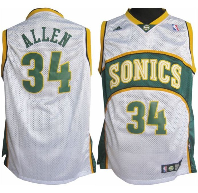 Seattle Supersonics 34 Ray Allen Soul Swingman Home Jerseys