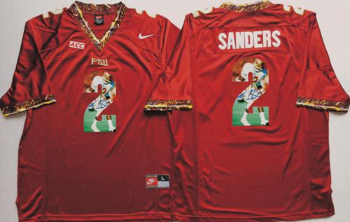Seminoles 2 Deion Sanders Red Player Fashion Stitched NCAA Jersey