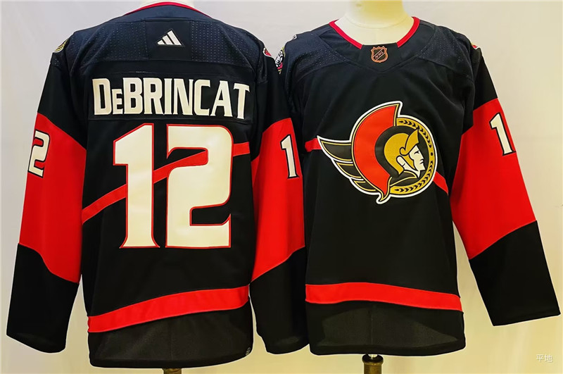 Senators 12 Alex DeBrincat Black Reverse Retro Adidas Jersey