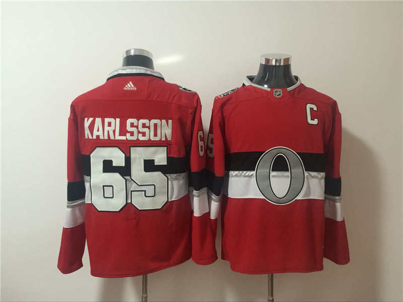 Senators 65 Erik Karlsson Red 2017 NHL 100 Classic Player  Jersey