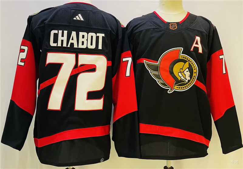 Senators 72 Thomas Chabot Black Reverse Retro Adidas Jersey