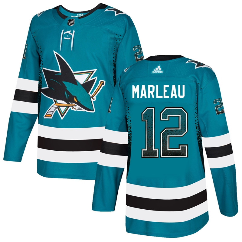 Sharks 12 Patrick Marleau Teal Drift Fashion  Jersey