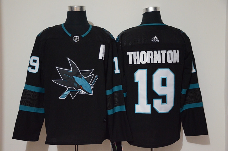 Sharks 19 Joe Thornton Black  Jersey