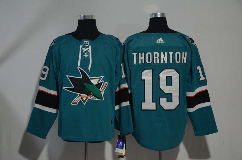 Sharks 19 Joe Thornton Teal  Jersey