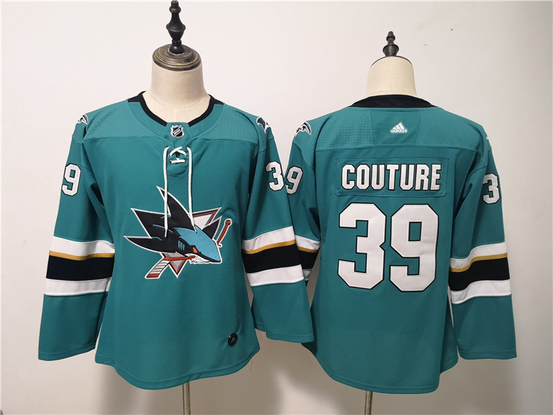 Sharks 39 Logan Couture Teal Youth Adidas Jersey