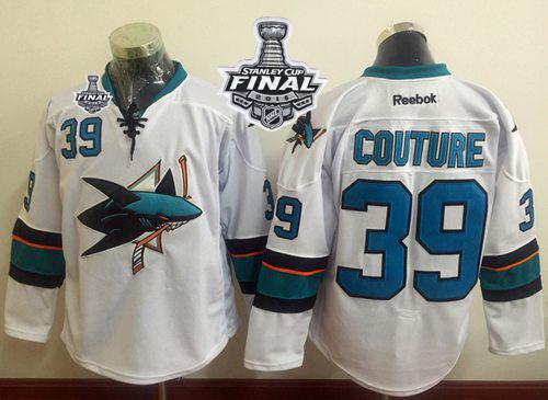 Sharks 39 Logan Couture White 2016 Stanley Cup Final Patch Stitched NHL Jersey