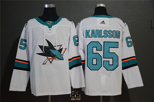 Sharks 65 Erik Karlsson White  Jersey