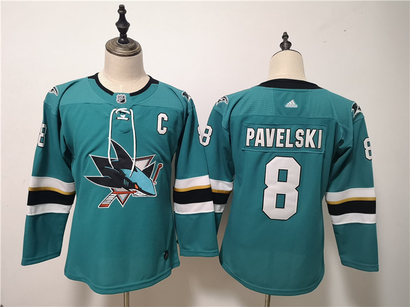 Sharks 8 Joe Pavelski Teal Youth Adidas Jersey